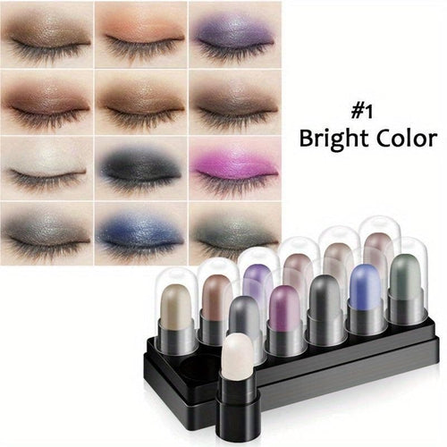 12-Color Waterproof Eyeshadow Lipstick Set 2 in 1 Lip And Eye Makeup